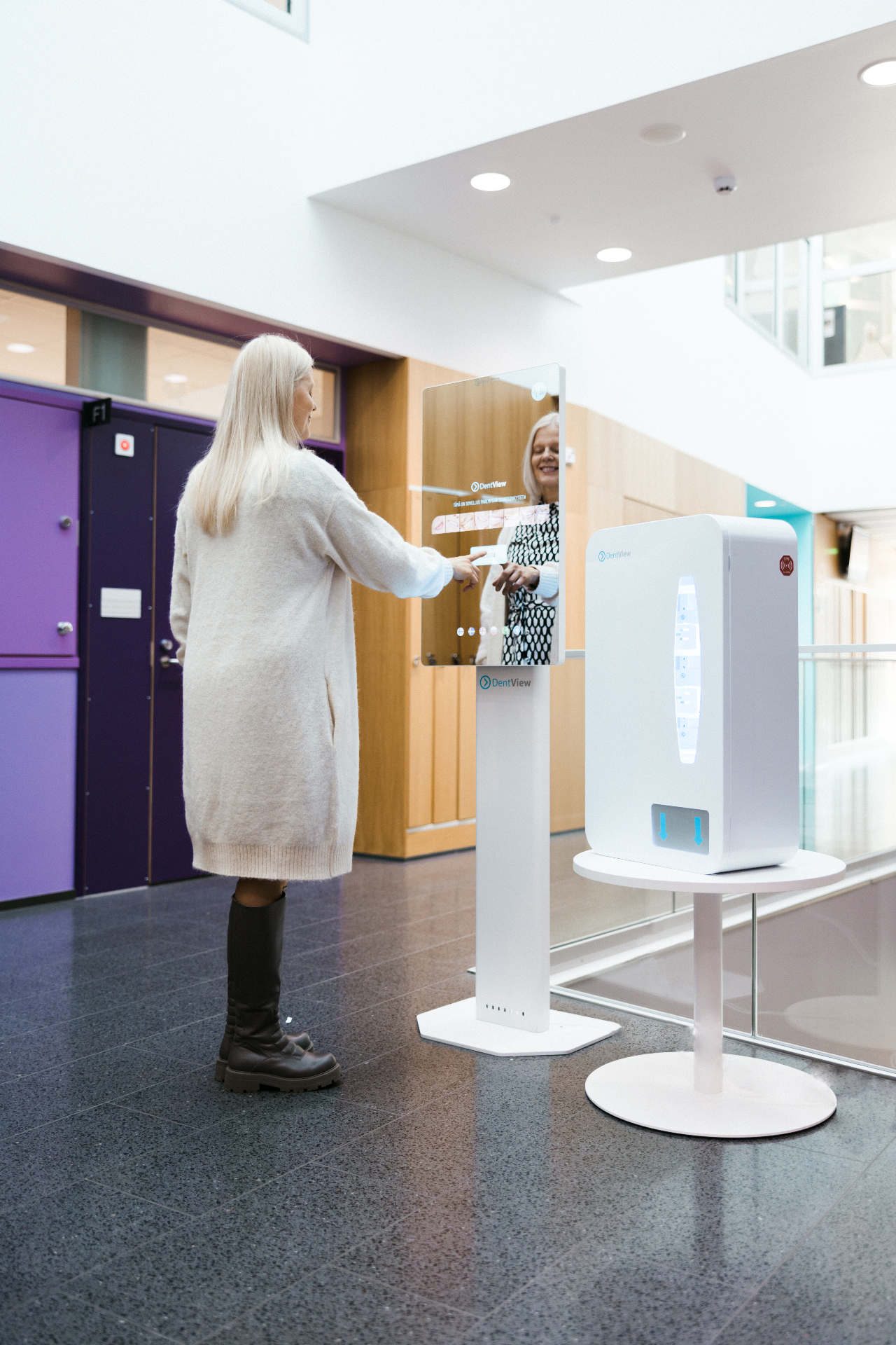 DentView kiosk in use at a public healthcare facility